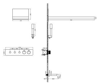 Душевой комплект Boheme Fusion 131-2-CB с термостатом брашированная медь
